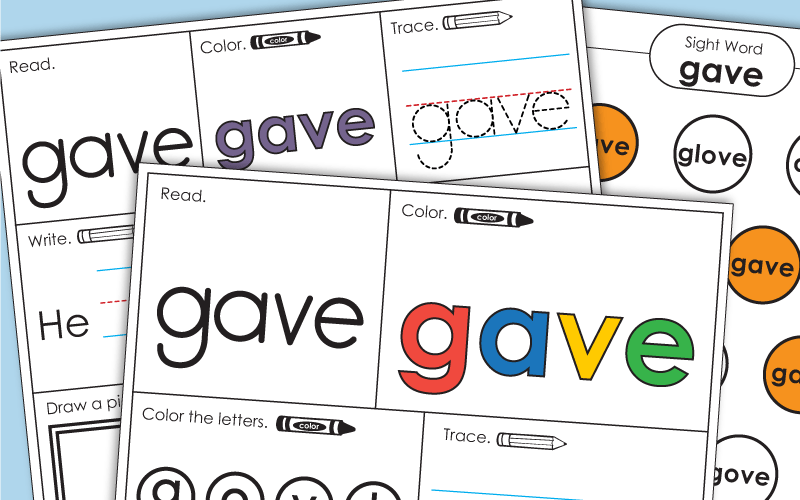 Sight Word: gave