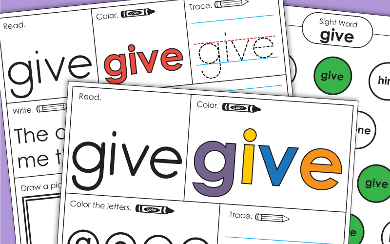 Sight Word: give