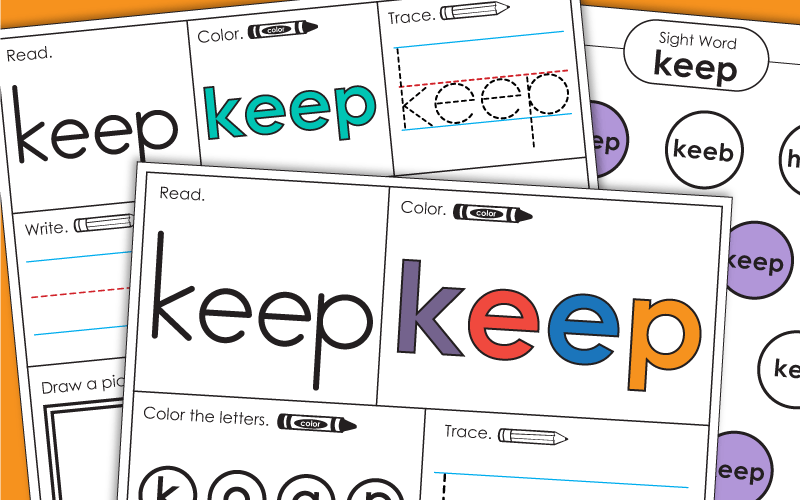 Sight Word Worksheets: Keep Sight Word Worksheets: Keep