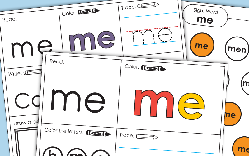 Sight Word Me Worksheets 