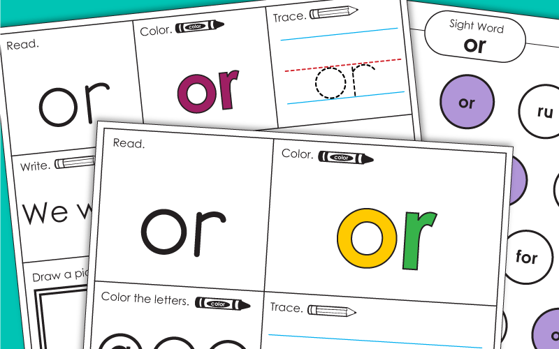 Sight Word: Or (Worksheets)