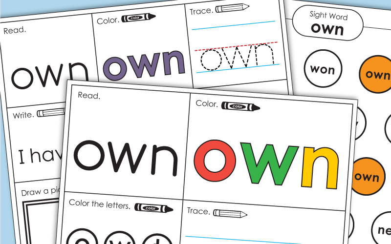 Sight Word: Own (Worksheets)