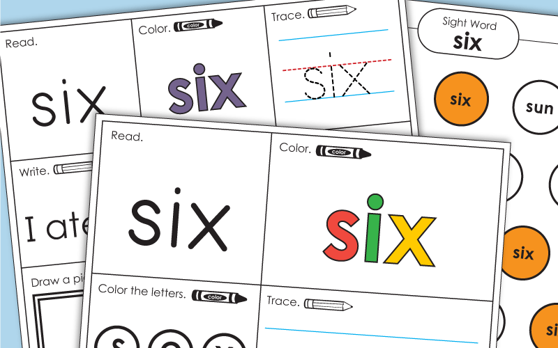 Sight Word: six