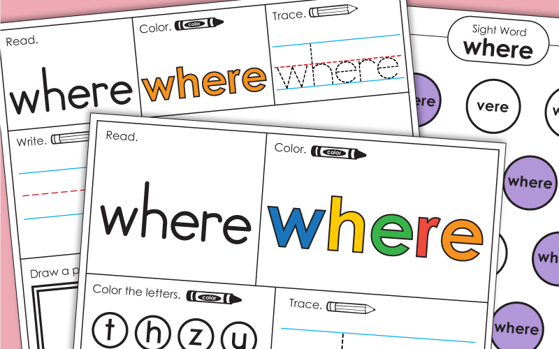 Sight Word: Where (Worksheets)
