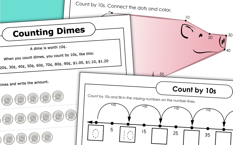 Skip Counting by 10s Worksheets