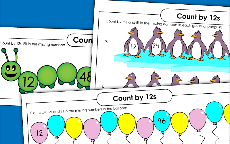 Skip Counting by 12s Worksheets