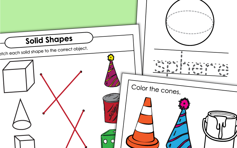 Very Basic Solid Shapes Worksheets