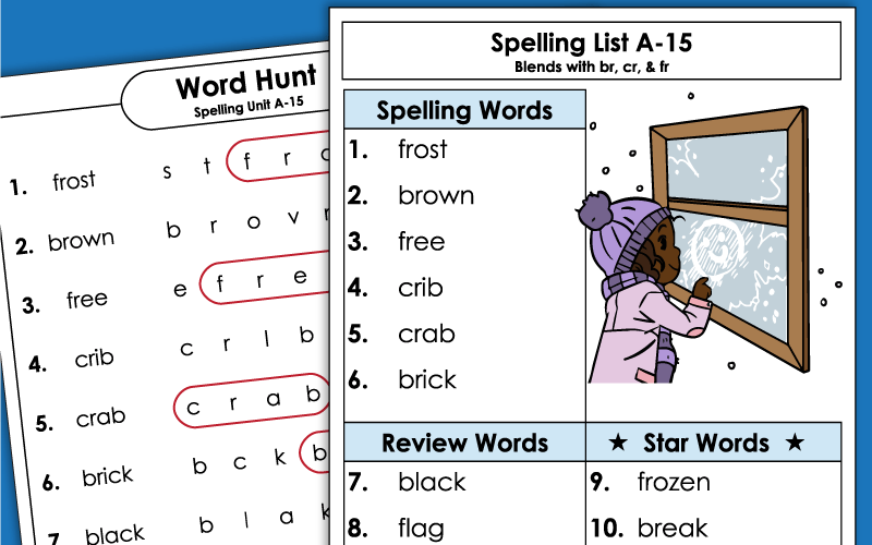Spelling Worksheets - Grade 1 Unit 15