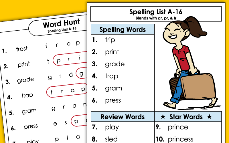 1st Grade Unit 16 - Spelling Worksheets