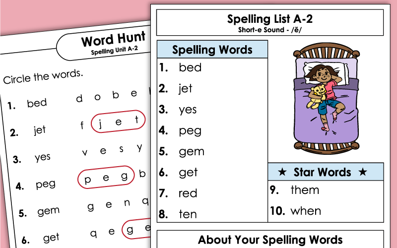 Worksheets - Spelling Grade 1 - Unit 2 Worksheets - Spelling Grade 1 - Unit 2
