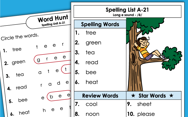 1st Grade Unit 21 - Spelling Worksheets