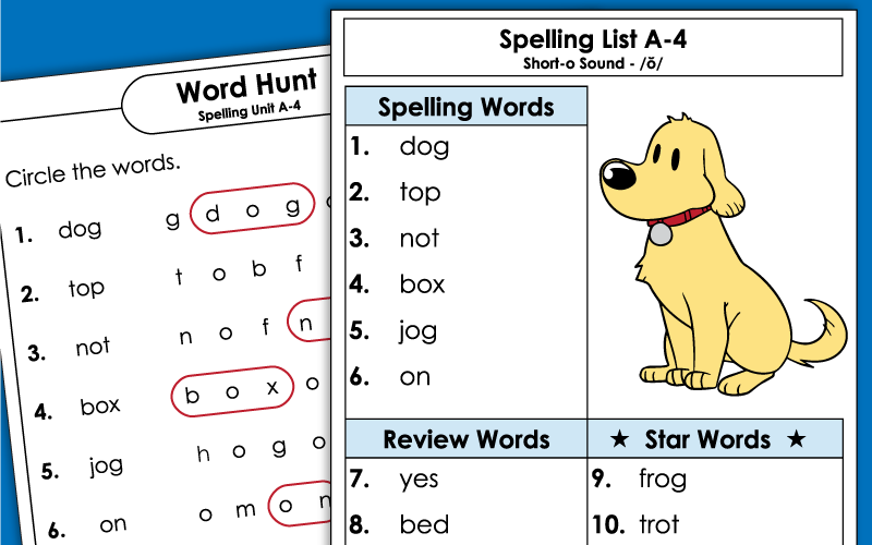 Spelling Worksheets - Grade 1