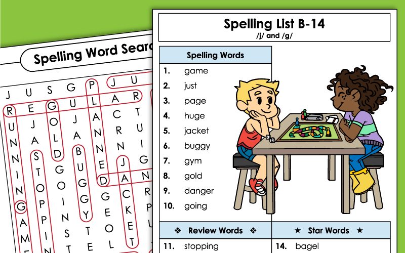 Second Grade Spelling Worksheets - Unit 14
