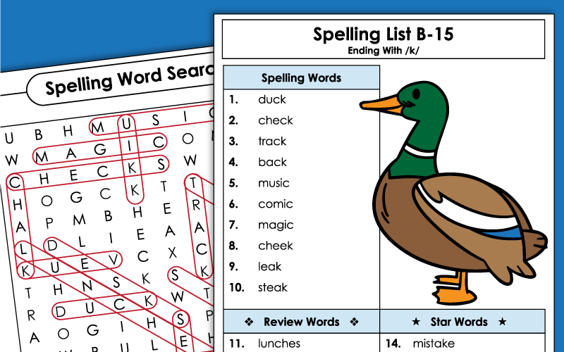 2nd Grade Spelling Worksheets - Unit 15