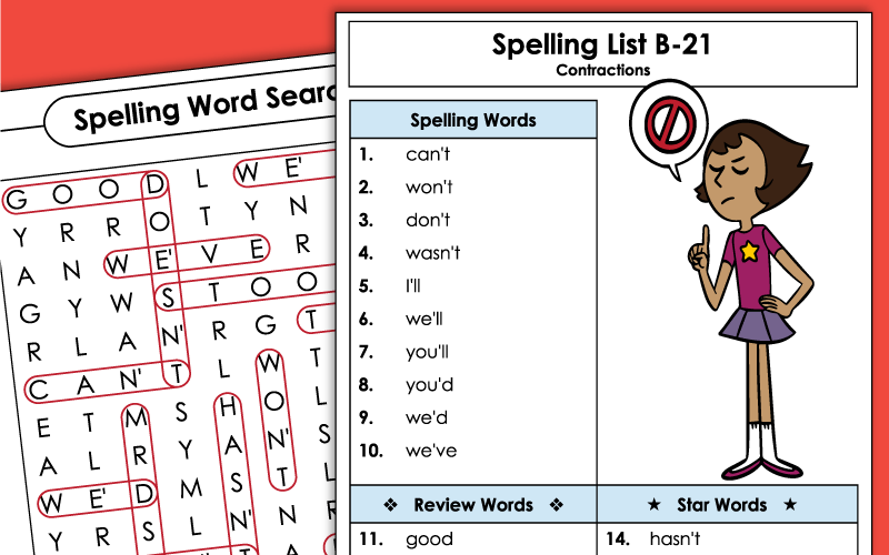2nd Grade - Unit 21 - Spelling Worksheets