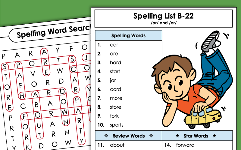 Second Grade - Unit 22 - Spelling Worksheets