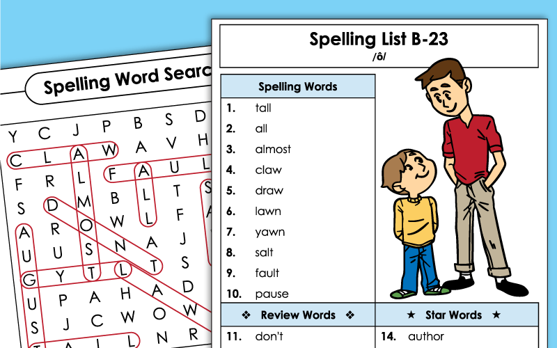 Second Grade Spelling Worksheets - Unit 23