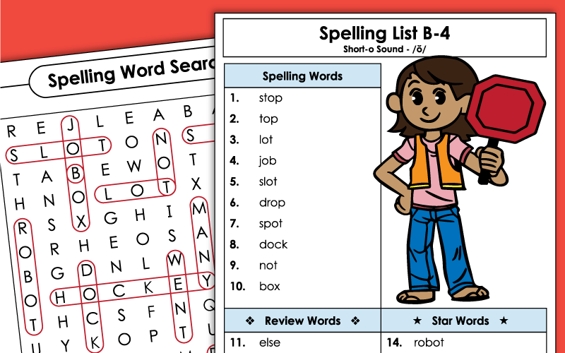 Spelling Worksheets - Grade 2 - Unit 4