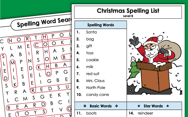 Spelling - Christmas - 2nd Grade