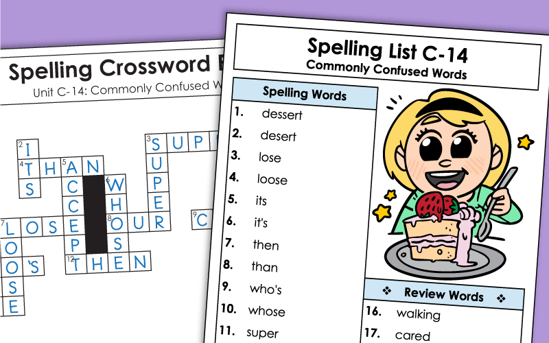 Third Grade - Unit 14 - Spelling Worksheets