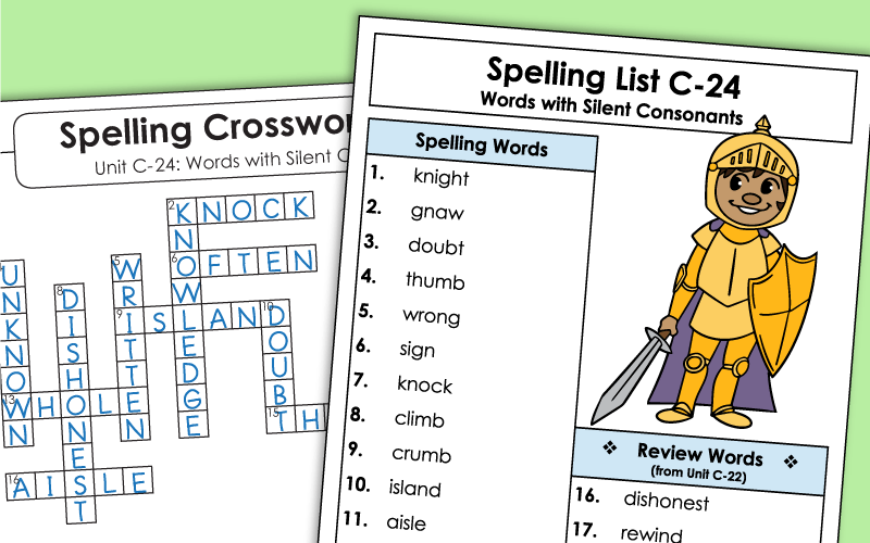 3rd Grade - Unit 24 - Spelling Worksheets