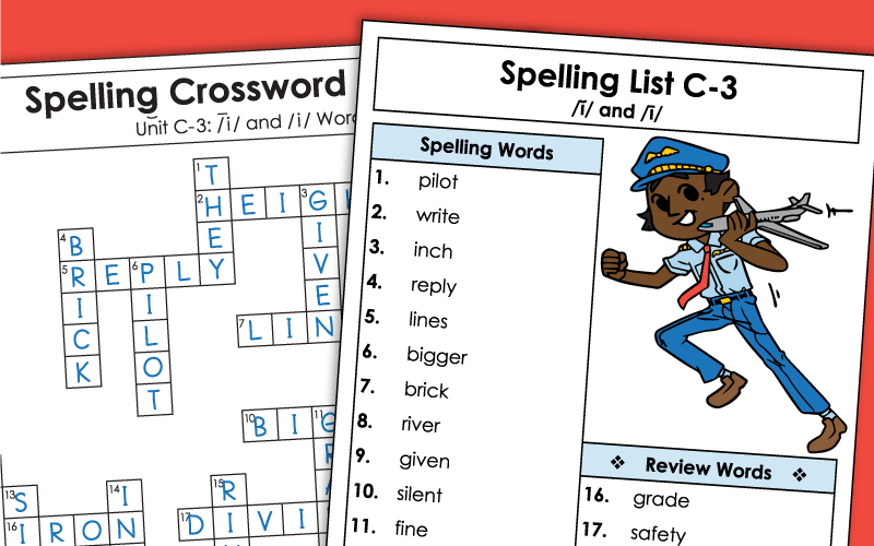 Third Grade Spelling Worksheets - Unit 3