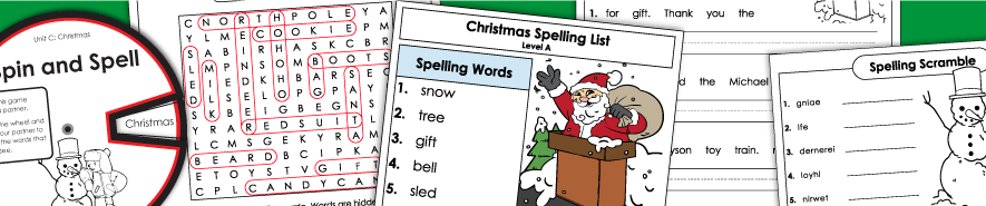 Christmas Spelling Lists