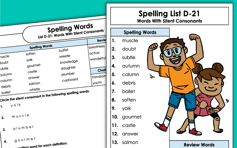 Fourth Grade Spelling Worksheets - Unit 21