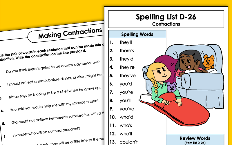 Grade 4 Spelling Worksheets - Unit 26