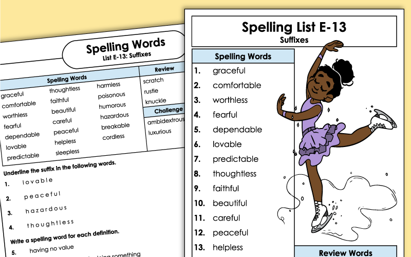 5th Grade Spelling Worksheets - Unit 13