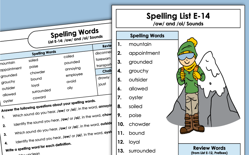 Grade 5 Spelling Worksheets - Unit 14