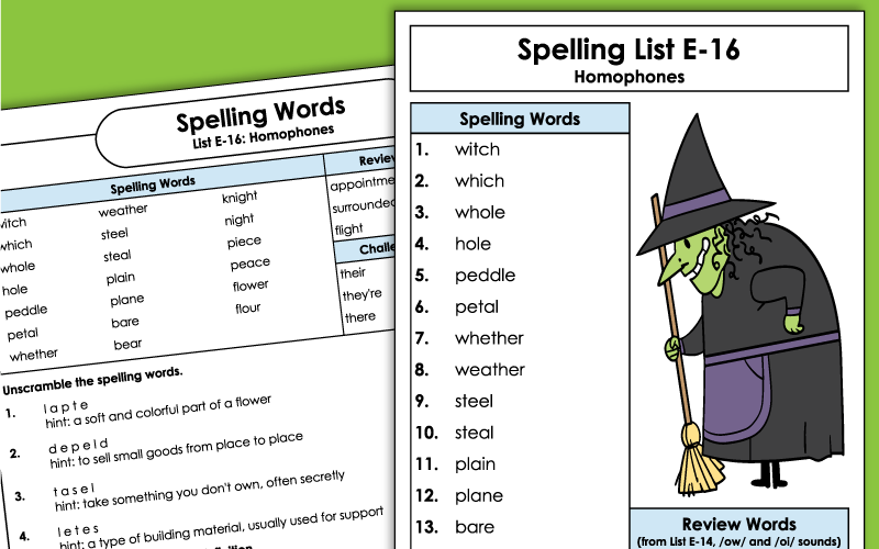 5th Grade - Unit 16 - Spelling Worksheets
