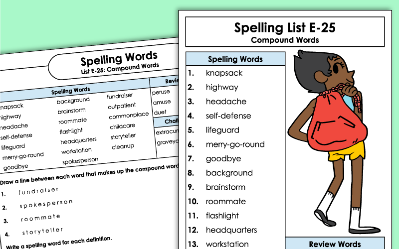 5th Grade - Unit 25 - Spelling Worksheets