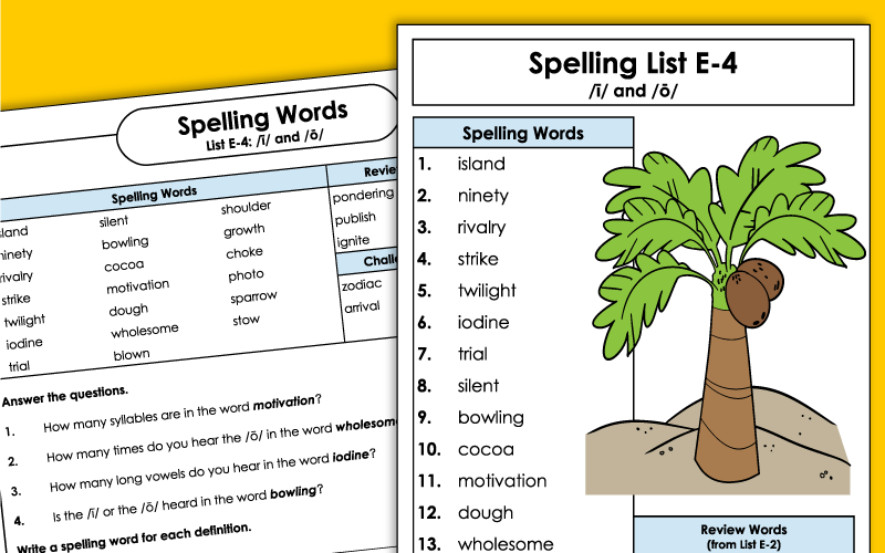 5th Grade Spelling Worksheets - Unit 4