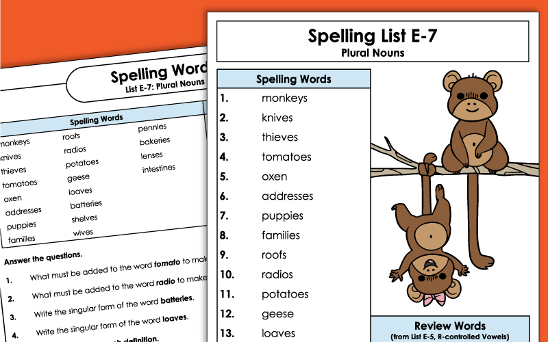 5th Grade - Unit 7 - Spelling Worksheets