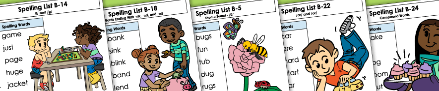 spelling level b worksheets
