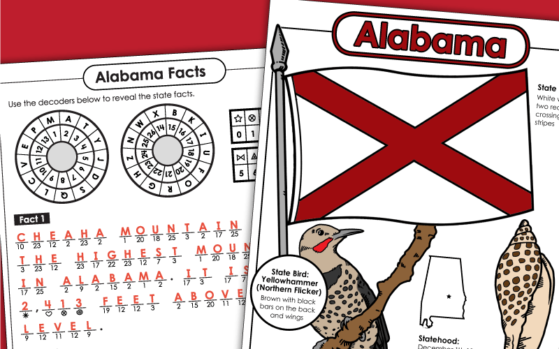 State of Alabama Worksheets