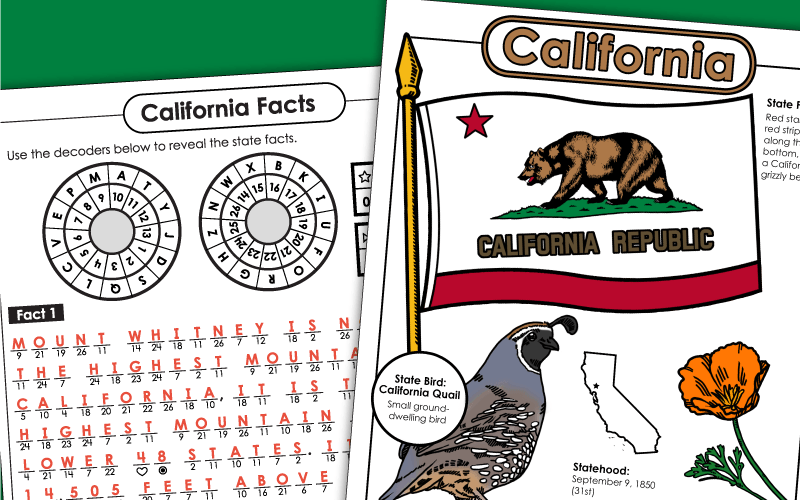 State of California Worksheets