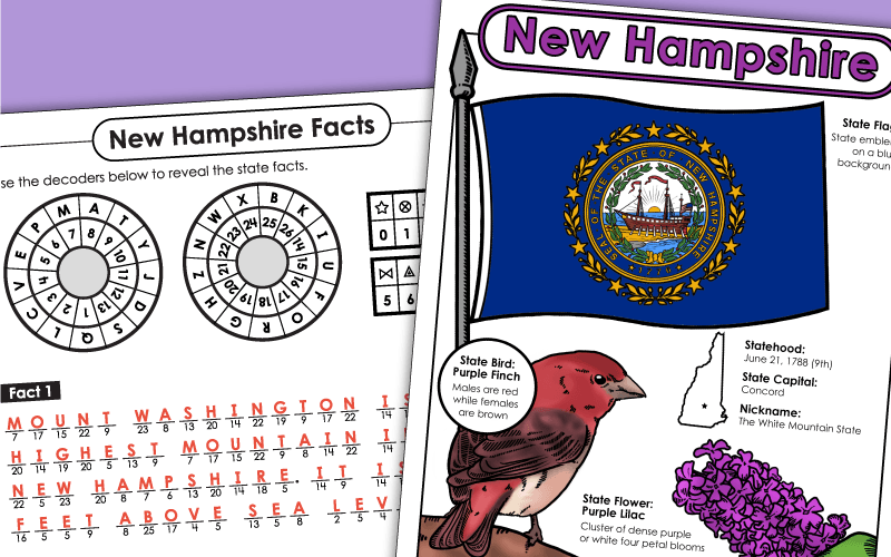 New Hampshire - Worksheets