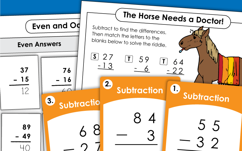 Subtraction with No Regrouping Worksheets