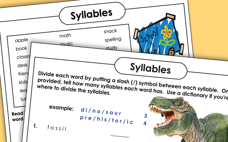 Syllable Worksheets Syllable Worksheets