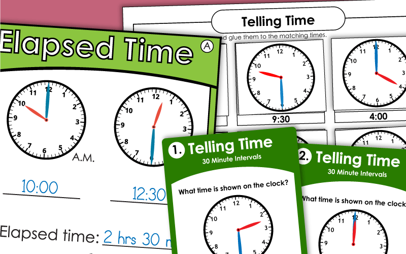Telling Time Worksheets (Hours and Half Hours)