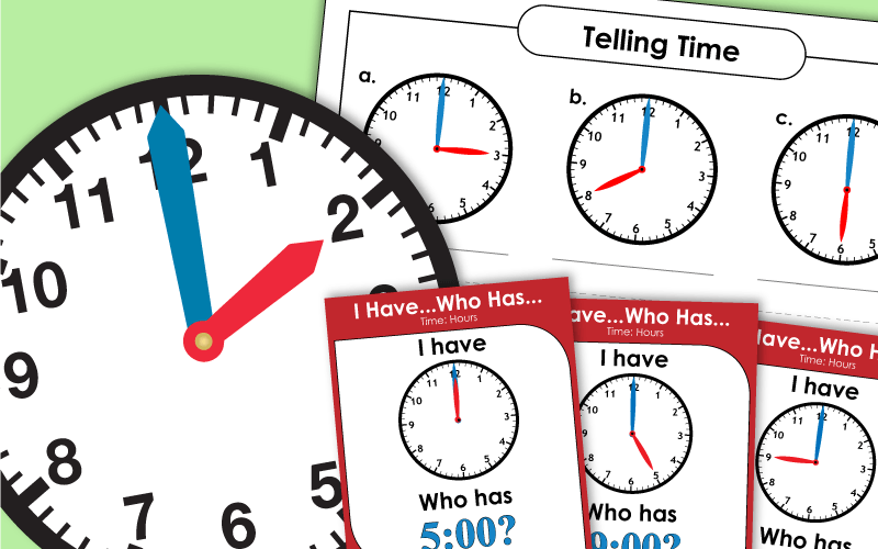 Telling Time Worksheets (Nearest Hour)