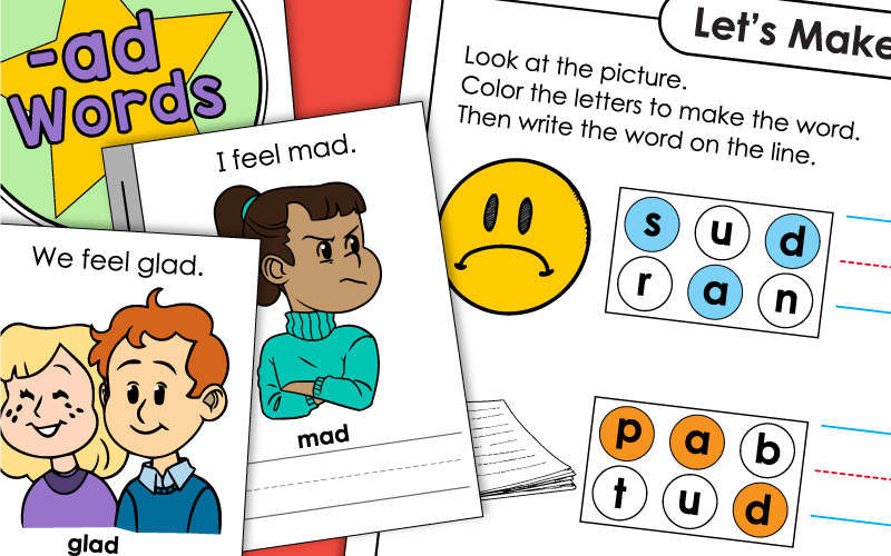 Word Family Worksheets -ad