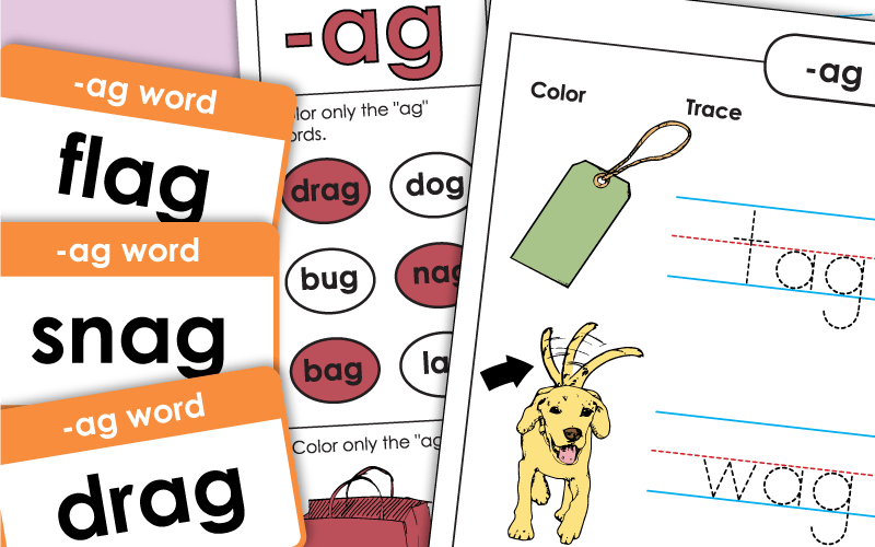 Word Family Worksheets -ag