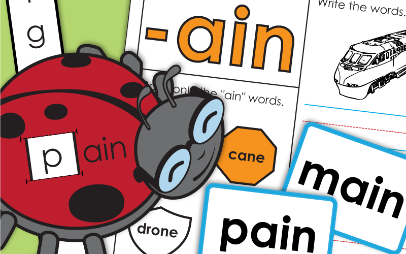 Word Family Worksheets -ain