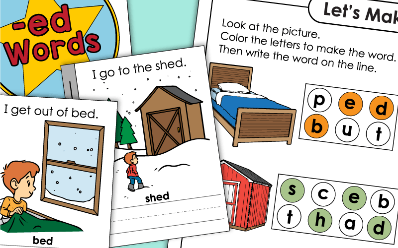 Word Family Worksheets -ed