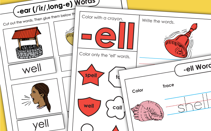 Word Family Worksheets -ell 