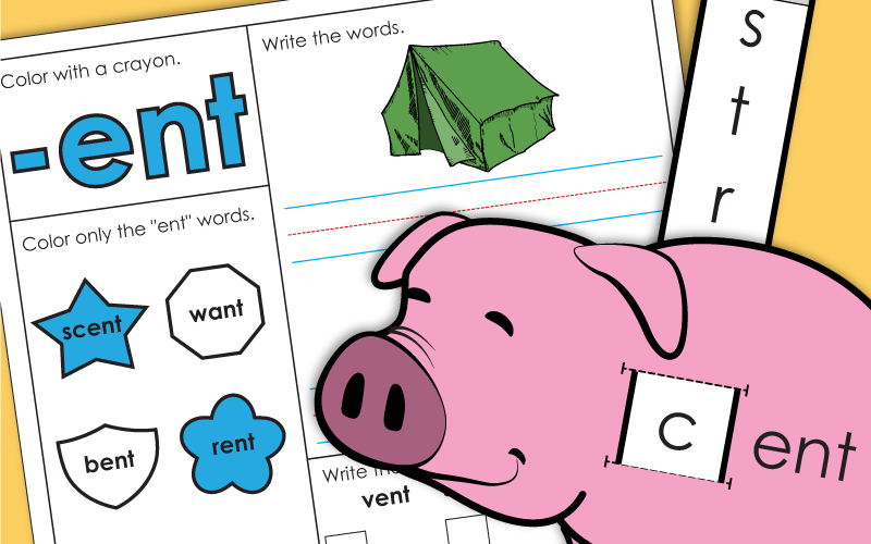 Word Family Worksheets -ent