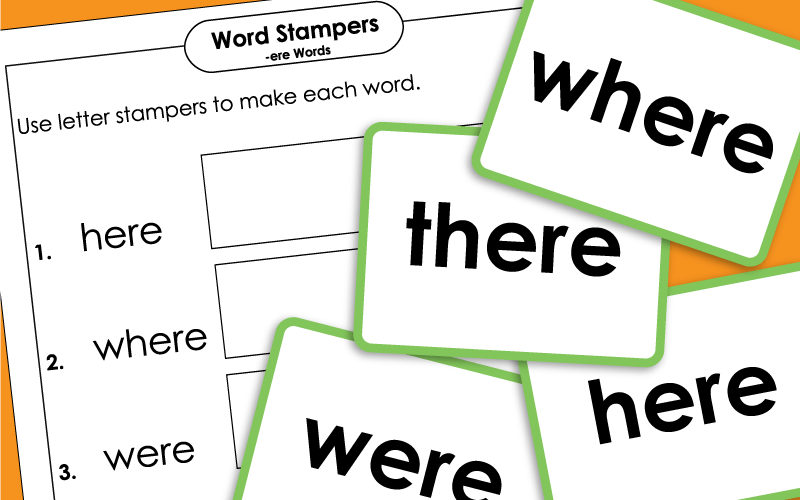 Word Family Worksheets -ere